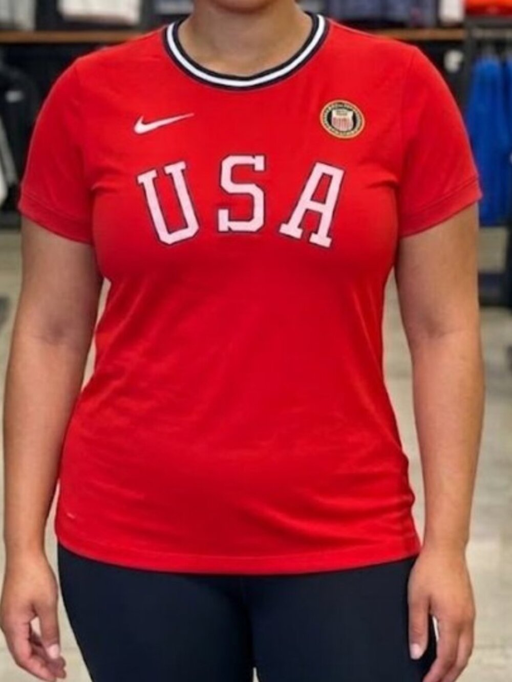 Nike USA Olympic Heritage Sports Soccer Red Ringer T-shirt Women's XXL NEW
